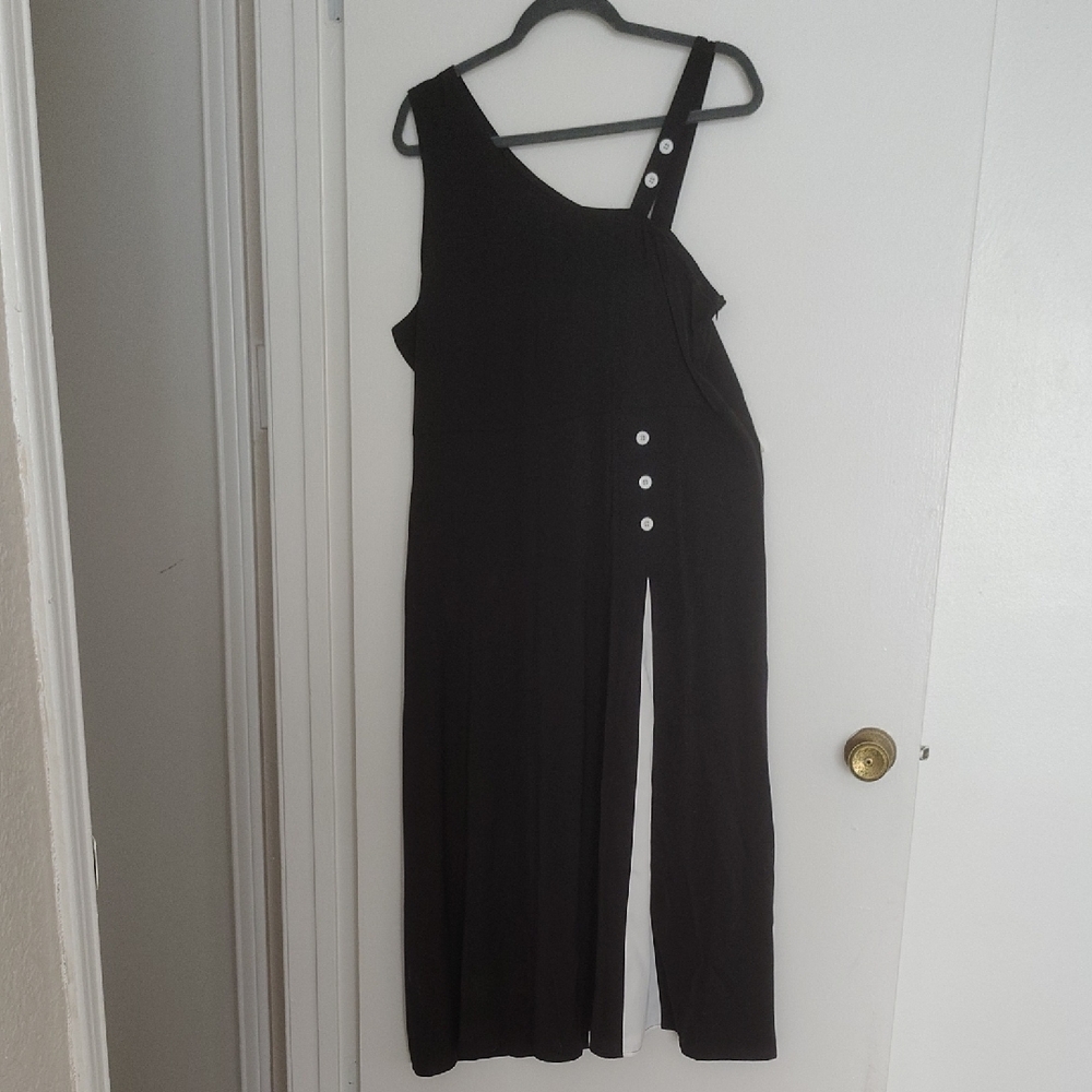 Black Button-Detail Jumpsuit